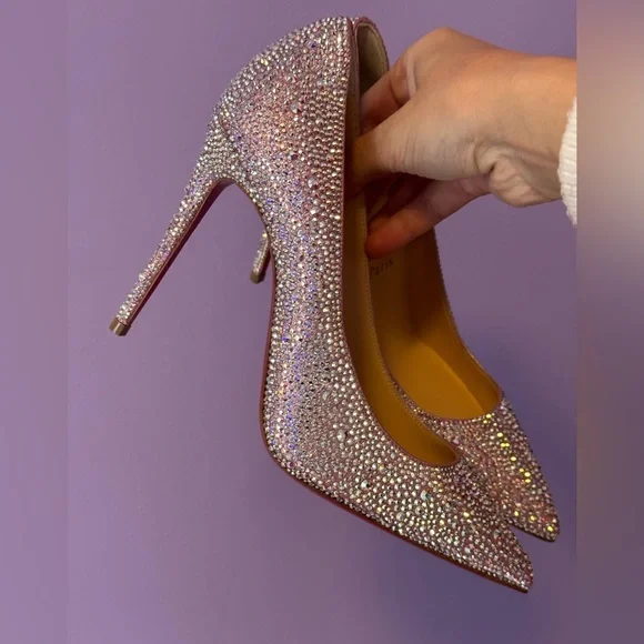 Christian Louboutin So Kate Swarovski Elegant purple  Stiletto Heels pumps - Picture 11 of 14